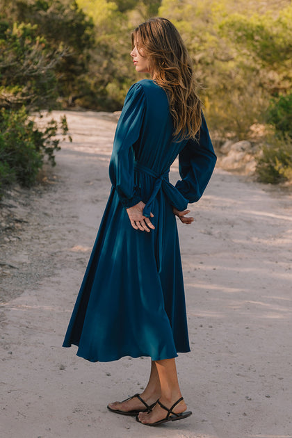 Ines Long Sleeve Midi Dress – Soler London