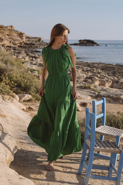 Malta Bow-Tie Maxi Dress | Made to Order