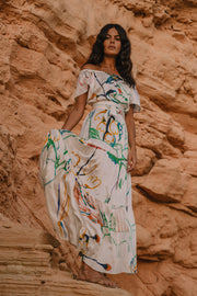 Thalia Flair Sleeve Maxi Dress | Made to Order