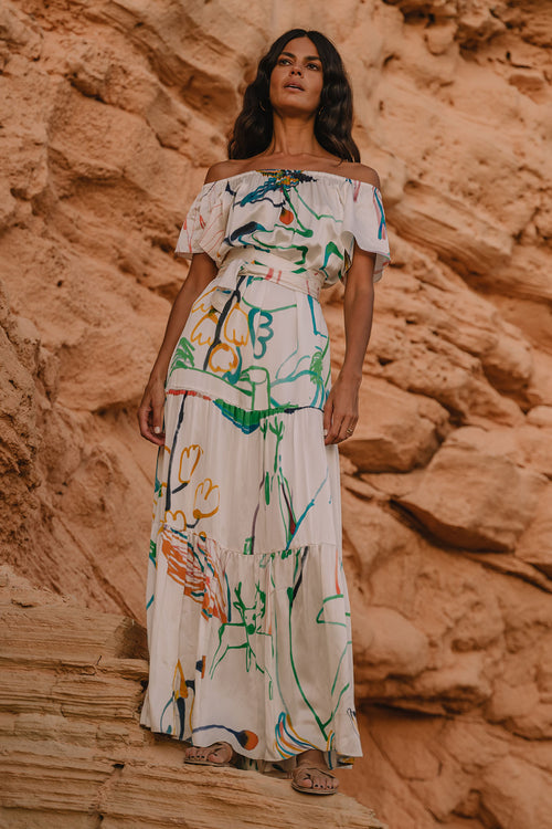 Thalia Flair Sleeve Maxi Dress | Made to Order