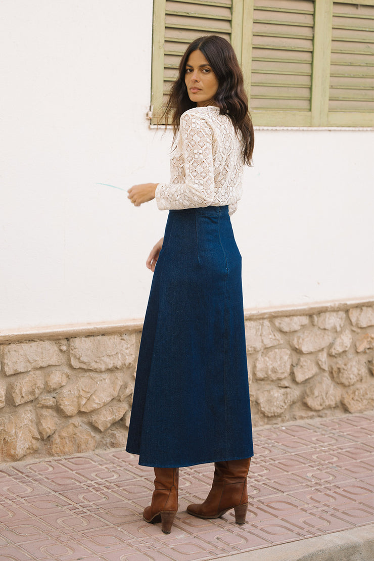 Alma A-line Midi Skirt