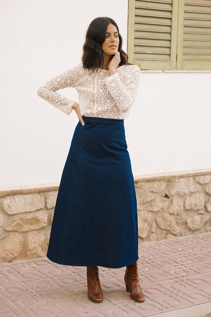 Alma A-line Midi Skirt