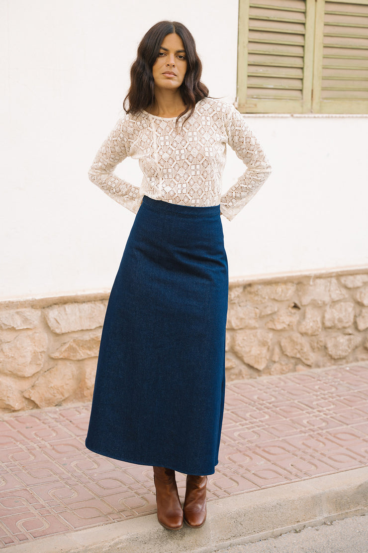Alma A-line Midi Skirt