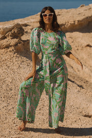 Amalia Short Sleeves Palazzo Jumpsuit | Made to Order