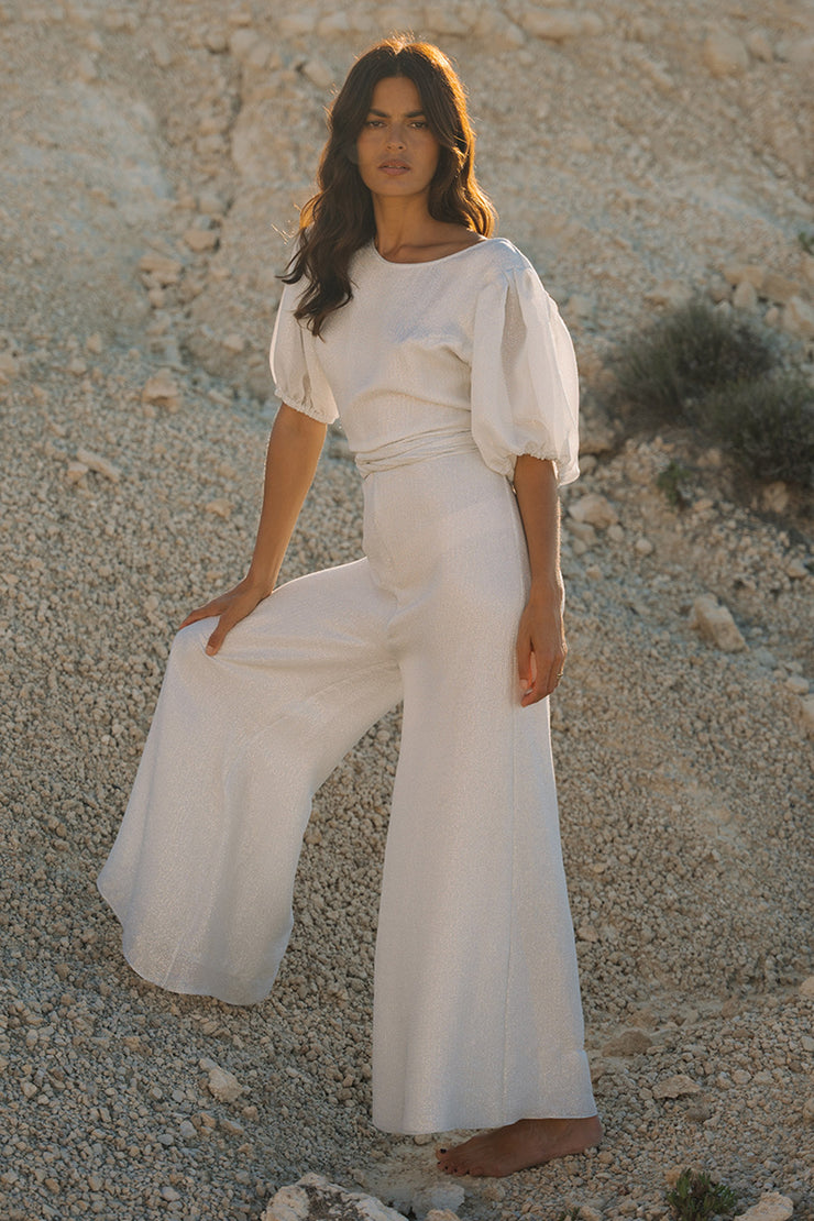 Amalia Short Sleeves Palazzo Jumpsuit