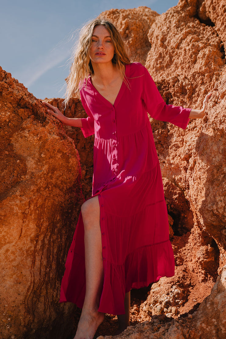 Capri Tiered Henley Dress