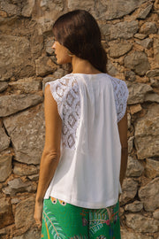 Carmen Lace Yoke Top