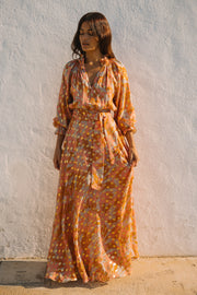 Raquel Frill Bea Peasant Maxi Dress | Made to Order