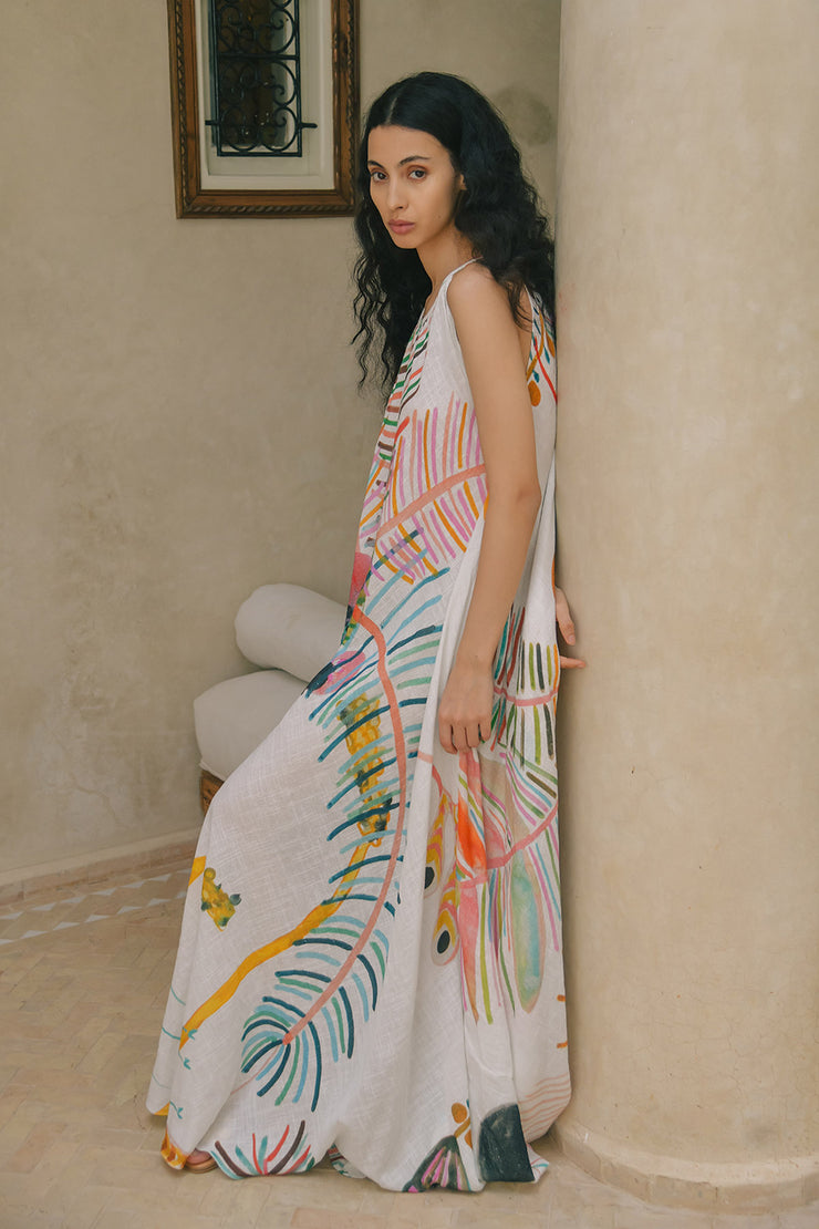 Vestido largo hasta los tobillos con cuello halter de Katie | ¡A la medida!