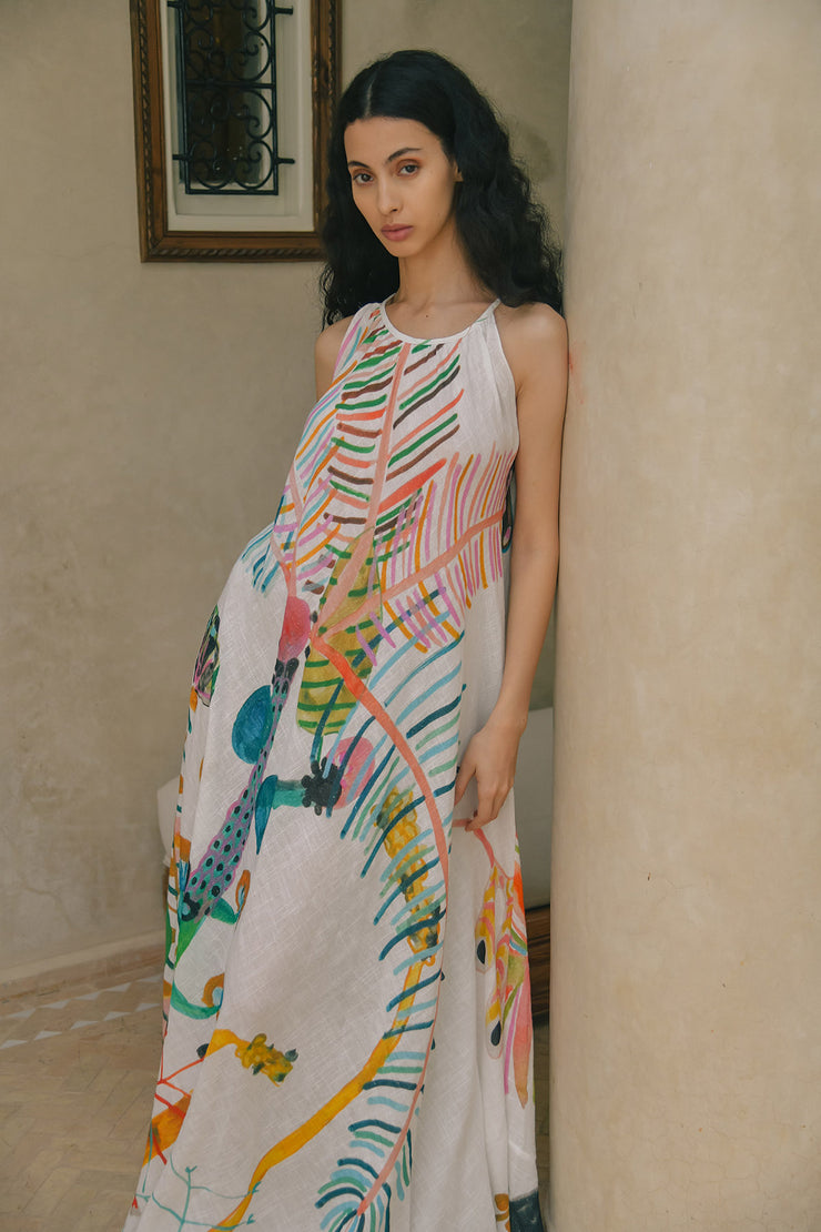 Vestido largo hasta los tobillos con cuello halter de Katie | ¡A la medida!