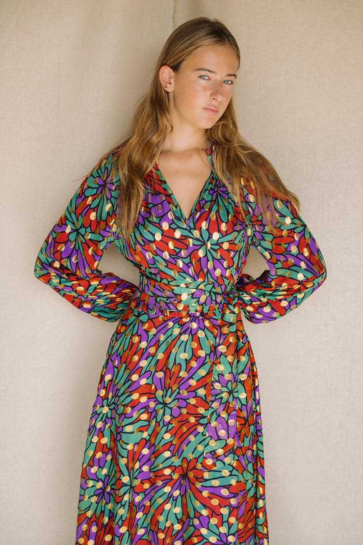 Raquel Frill Bea Peasant Maxi Dress
