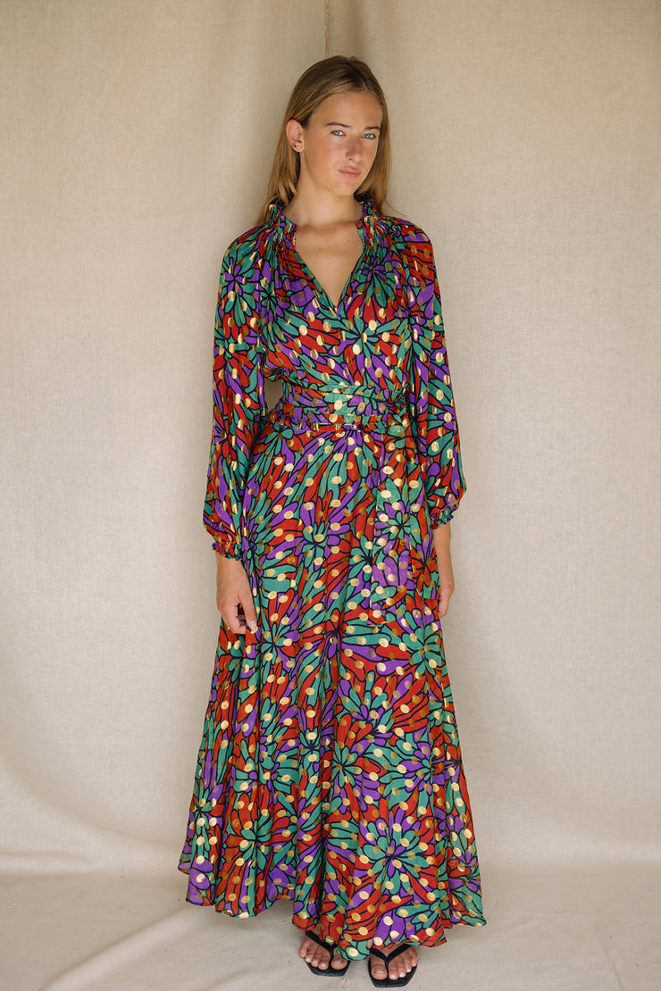 Raquel Frill Bea Peasant Maxi Dress