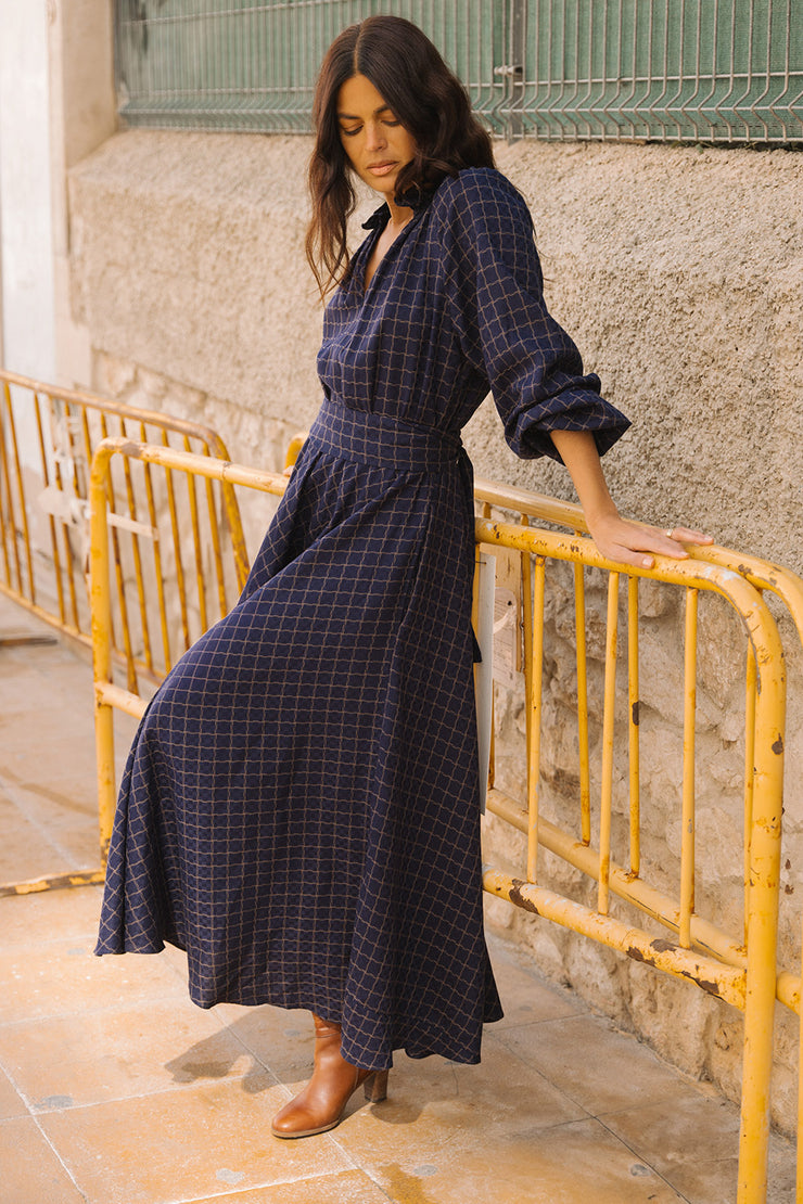 Raquel Frill Bea Peasant Maxi Dress
