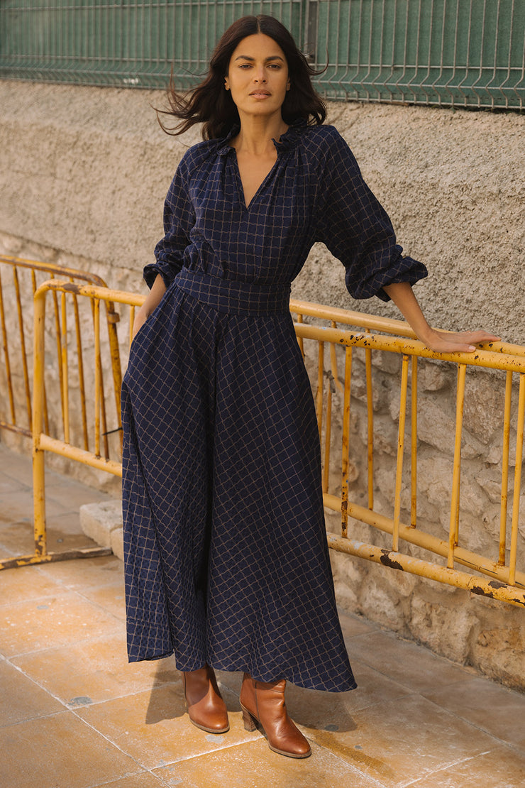 Raquel Frill Bea Peasant Maxi Dress