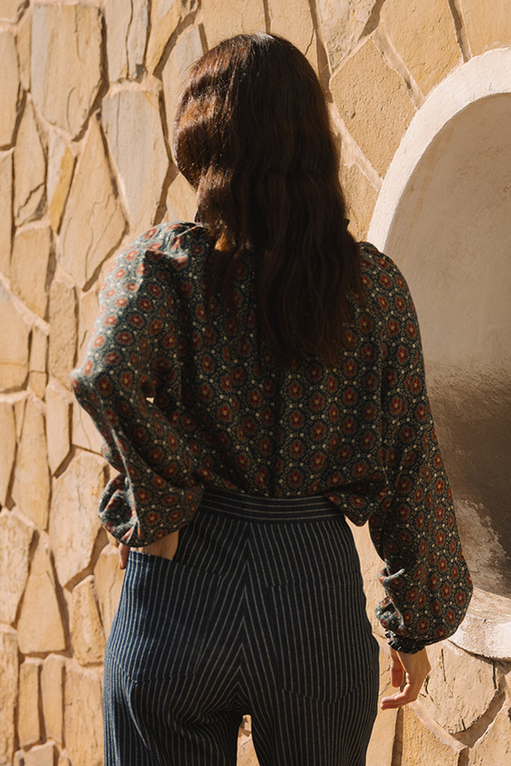 Raquel Frill Neck Peasant Top