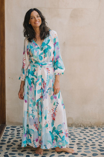 Raquel Bea Peasant Ankle Length Dress