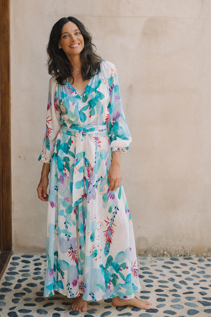 Raquel Bea Peasant Ankle Length Dress