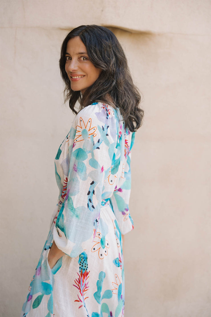 Raquel Bea Peasant Ankle Length Dress