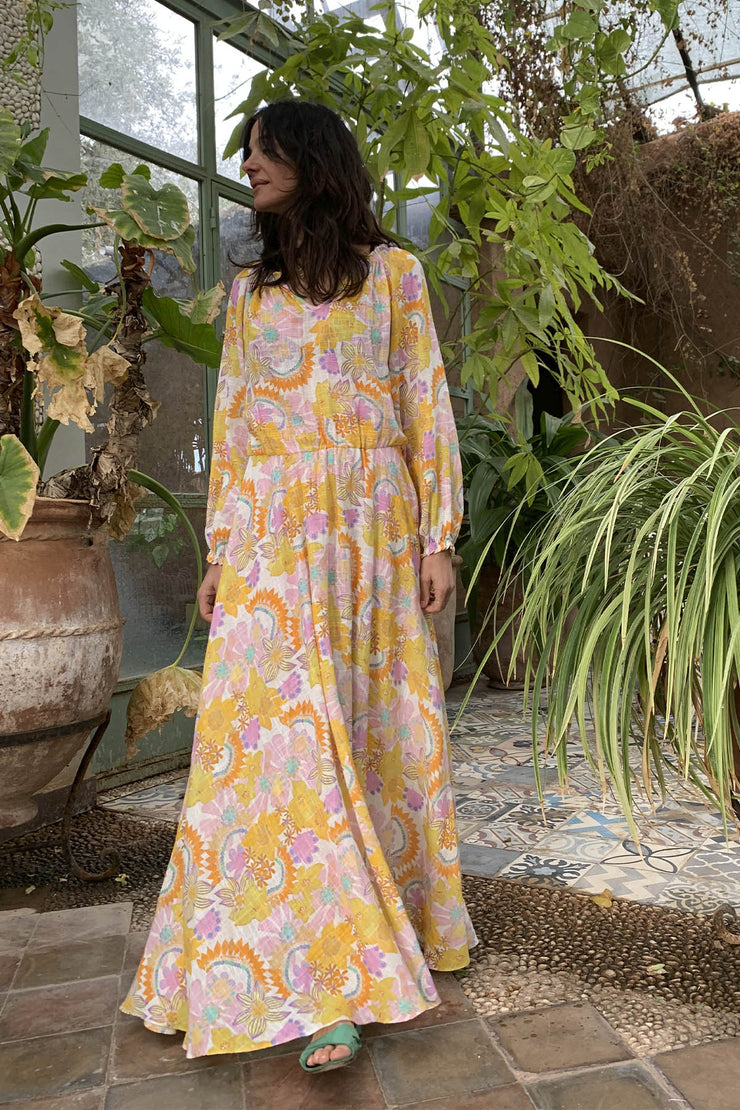 Raquel Bea Peasant Ankle Length Dress