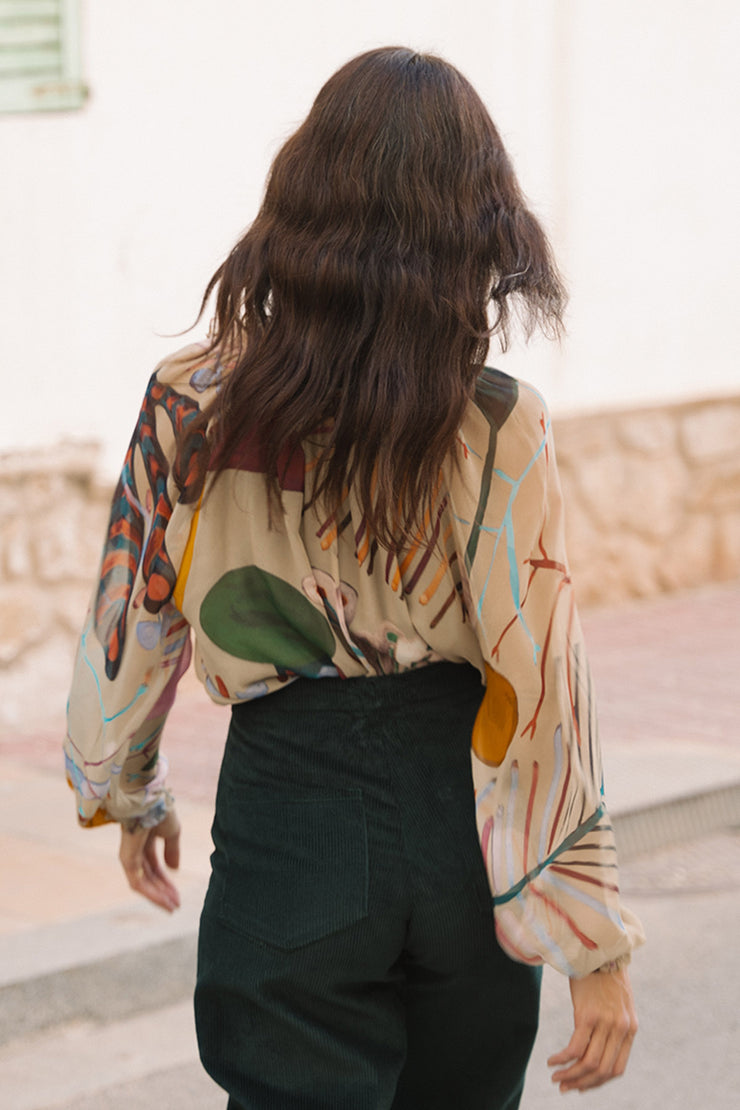 Raquel Frill Neck Peasant Top