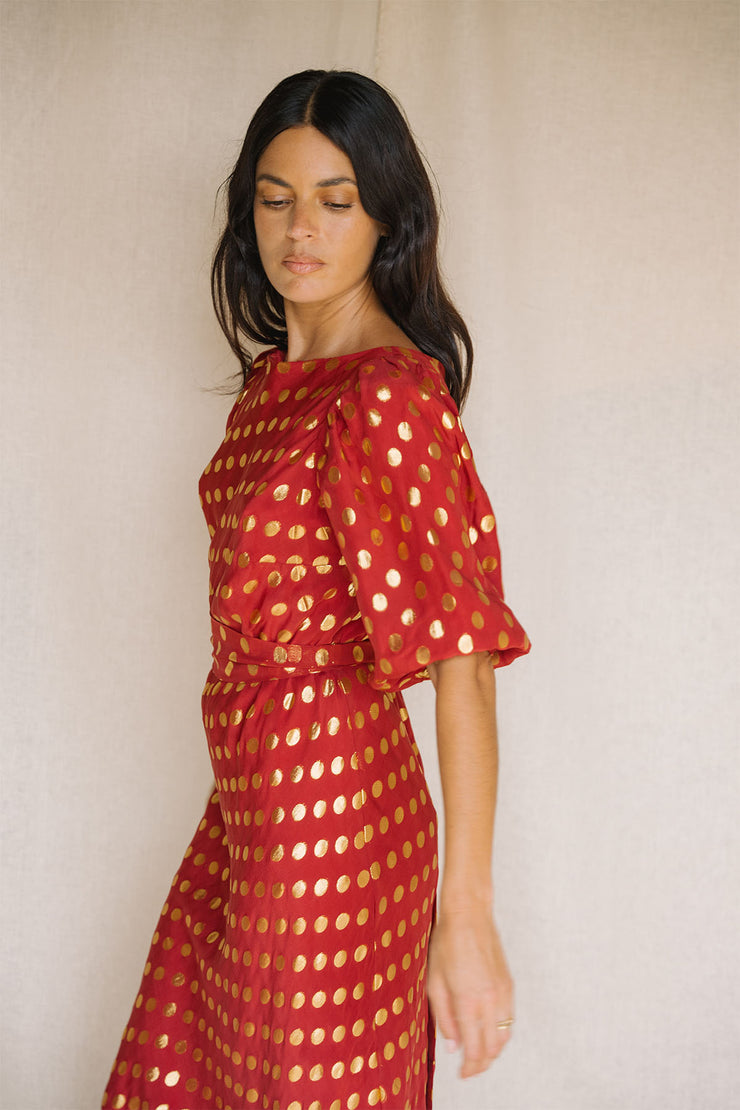 Rosa Boat Neck Maxi Dress