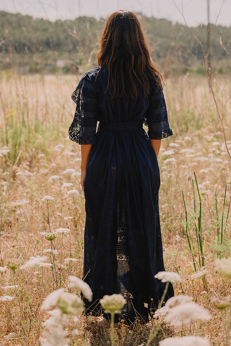 Vestido largo con falda amplia de San Tropez
