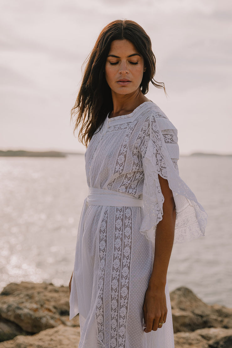 Vestido largo con falda amplia de San Tropez
