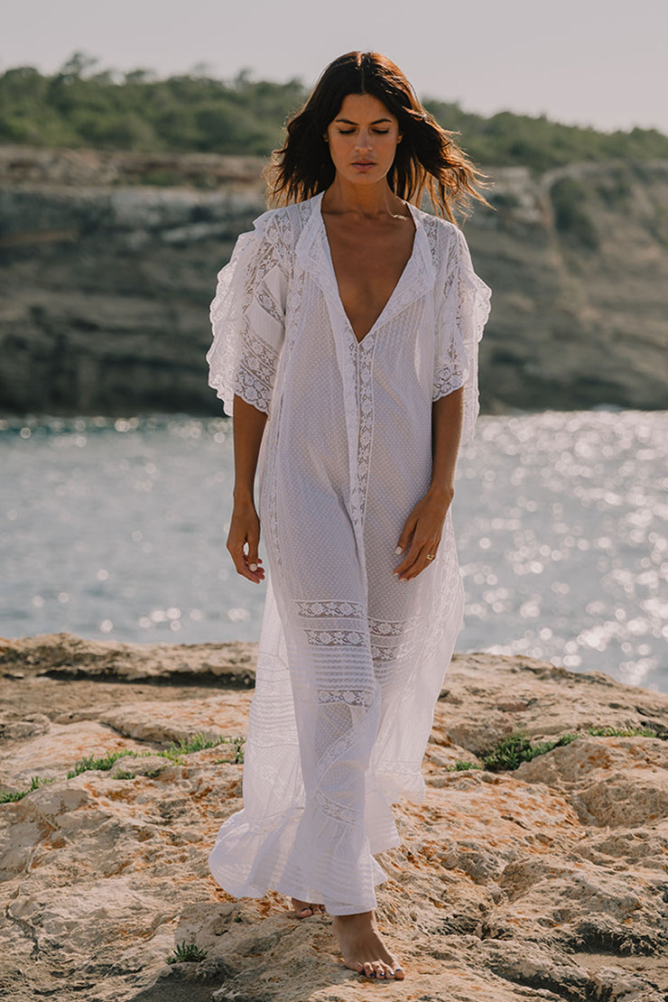 Vestido largo con falda amplia de San Tropez