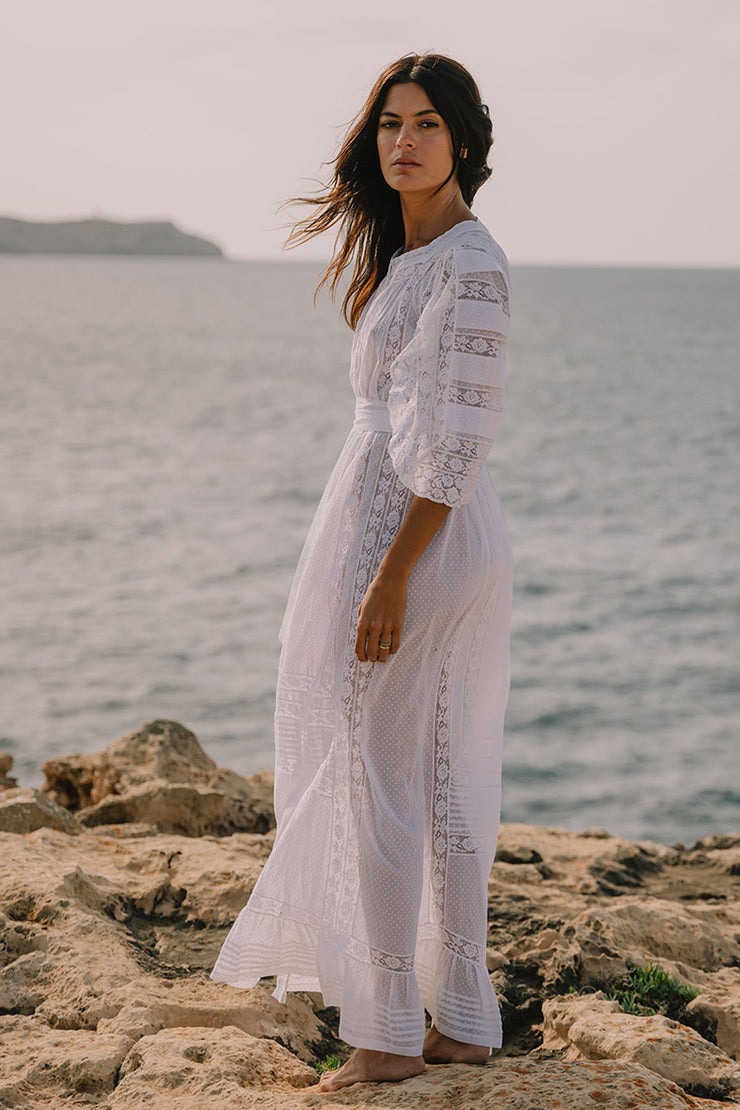 Vestido largo con falda amplia de San Tropez