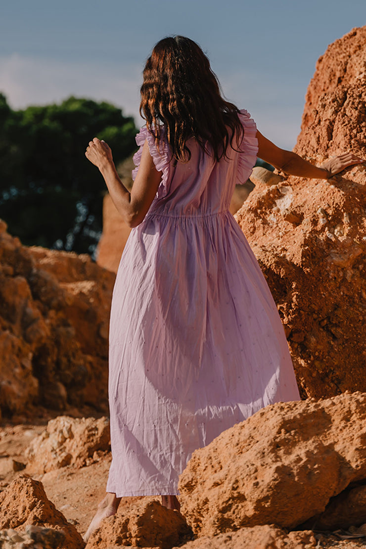 Vestido abrigo violeta