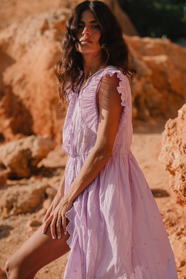 Vestido abrigo violeta