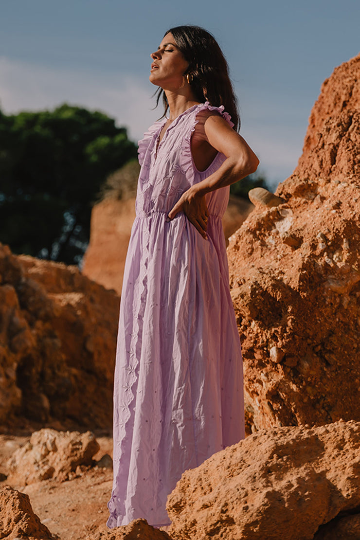 Vestido abrigo violeta