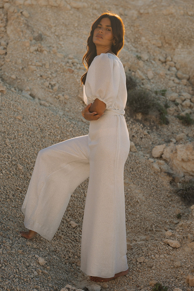 Amalia Short Sleeves Palazzo Jumpsuit