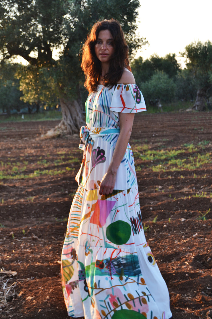 Thalia Flair Sleeve Maxi Dress