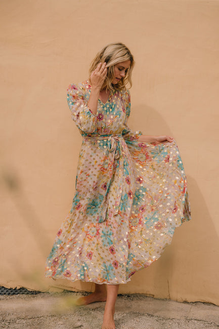 Greta Balloon Sleeve Midi Dress