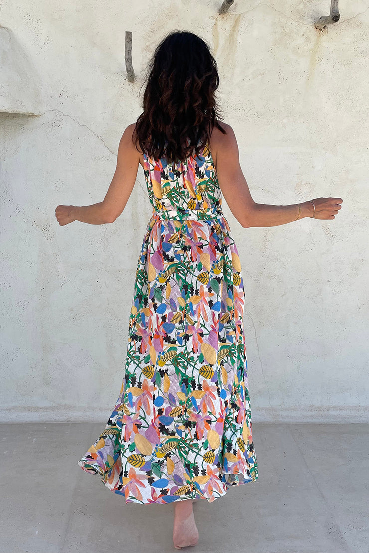 Vestido largo hasta los tobillos con cuello halter de Katie | ¡A la medida!