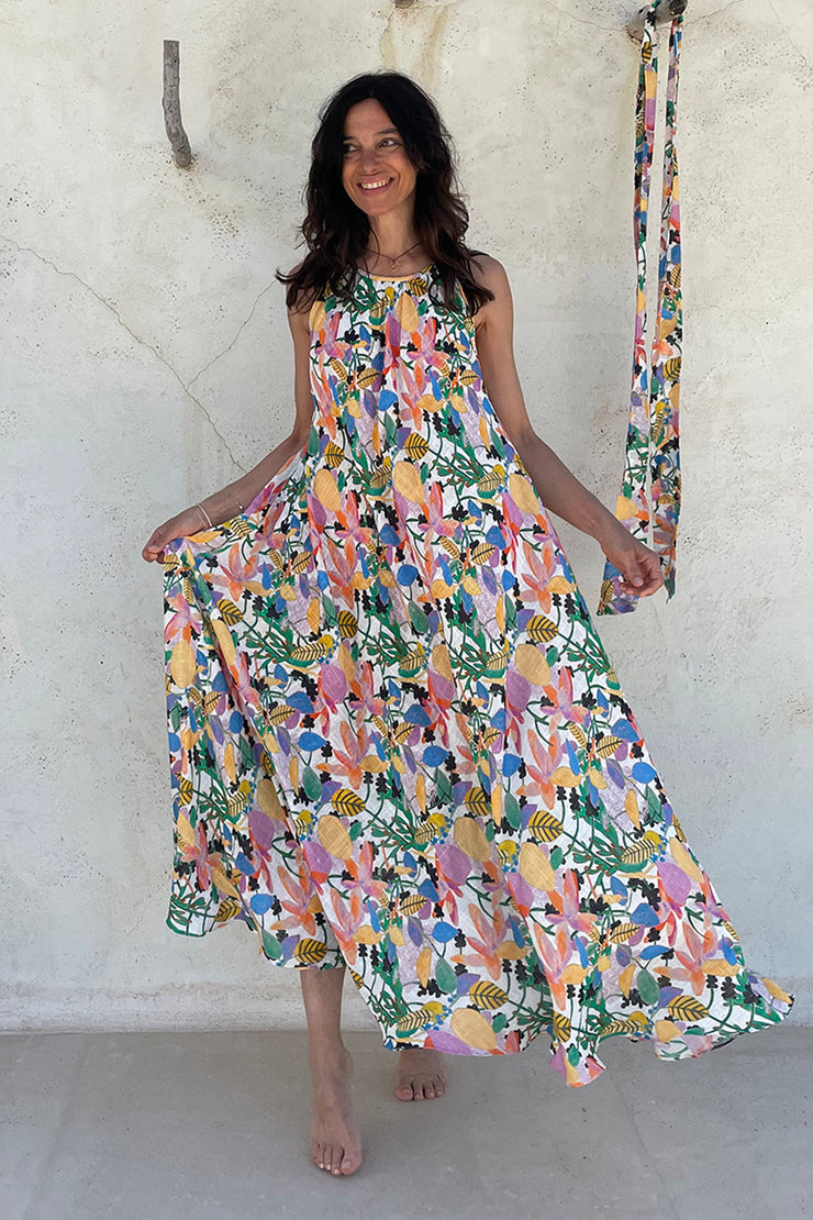 Vestido largo hasta los tobillos con cuello halter de Katie | ¡A la medida!