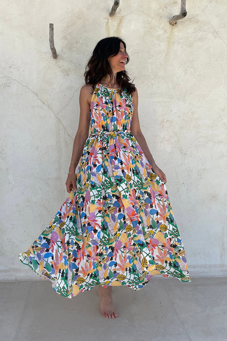 Vestido largo hasta los tobillos con cuello halter de Katie | ¡A la medida!