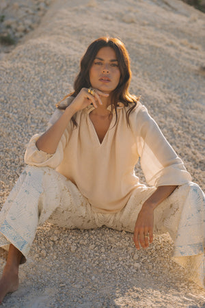 Raquel Frill Neck Peasant Top | Made to Order