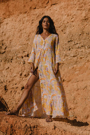 Capri Tiered Henley Ankle  Dress