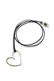 Heart Necklace Navy Cord