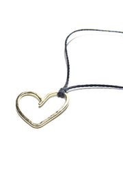 Heart Necklace Navy Cord