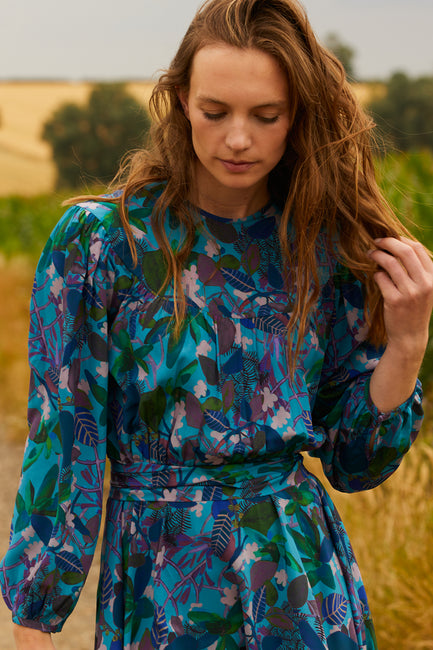 Greta Balloon Sleeve Midi Dress