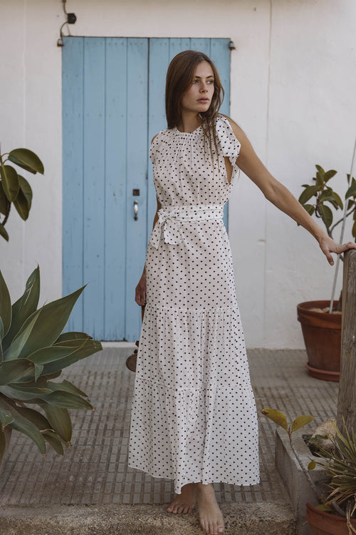 Malta Bow-Tie Ankle Length Dress | Made to Order