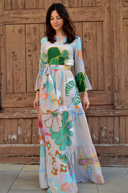 Pia Gathered Tier Maxi Dress - Soler London - Alex Al-Bader
