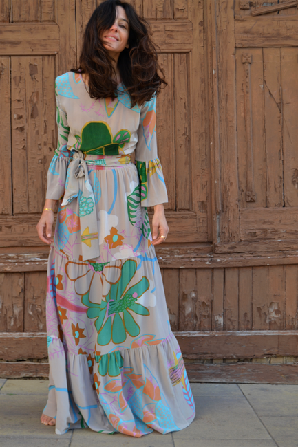 Pia Gathered Tier Maxi Dress - Soler London - Alex Al-Bader