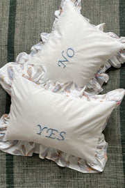 Embroidered Yes / No scatter cushion