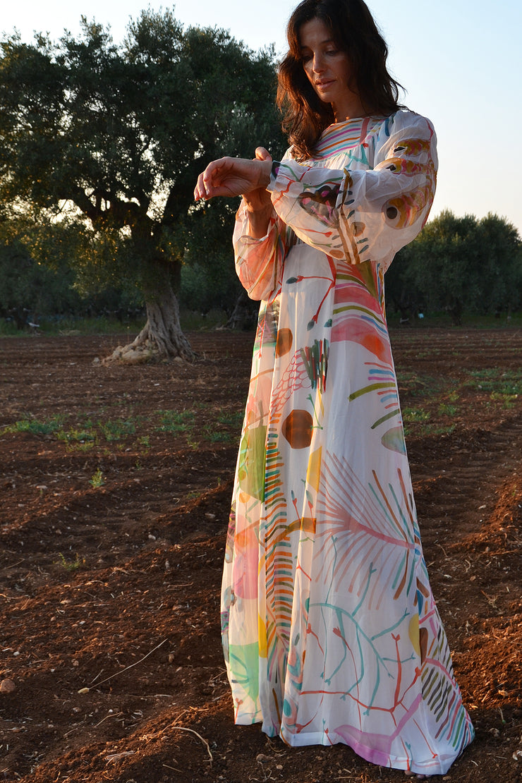 Full length summer top dresses with sleeves