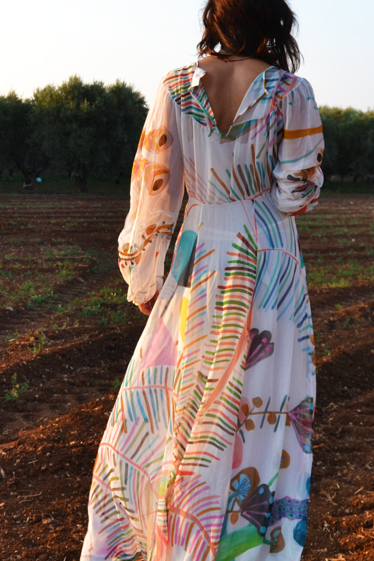 Greta Balloon Sleeve Maxi Dress Made to Order Soler London