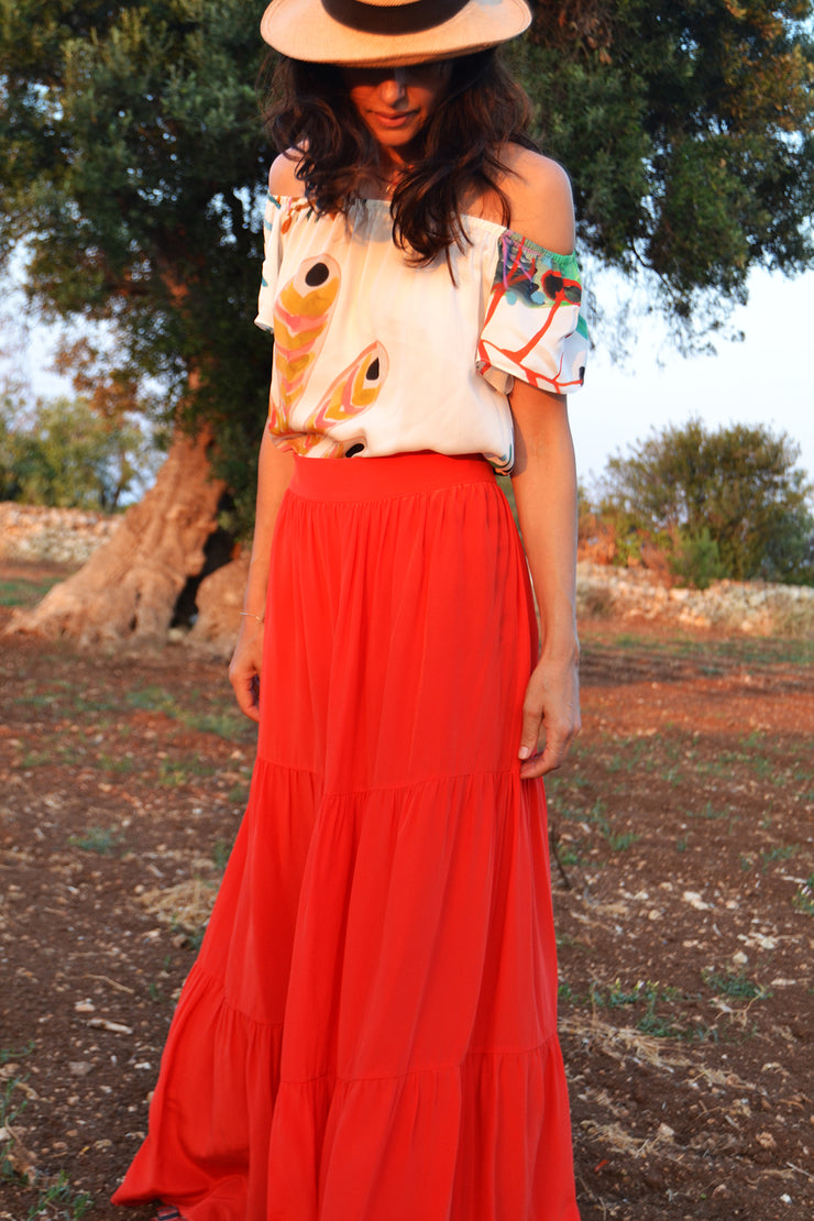 Maxi skirt with bow hot sale
